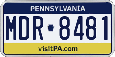 PA license plate MDR8481