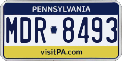 PA license plate MDR8493