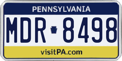 PA license plate MDR8498