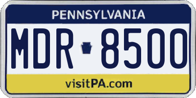 PA license plate MDR8500