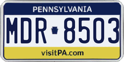 PA license plate MDR8503