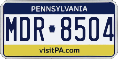 PA license plate MDR8504