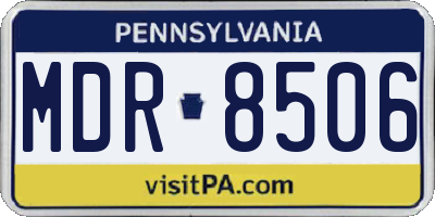 PA license plate MDR8506