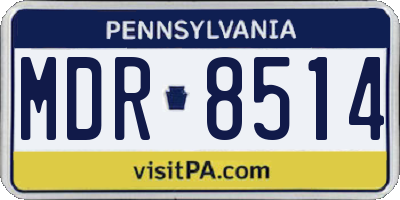 PA license plate MDR8514