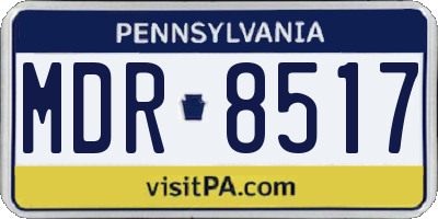 PA license plate MDR8517