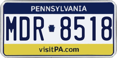 PA license plate MDR8518