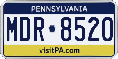 PA license plate MDR8520