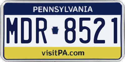 PA license plate MDR8521