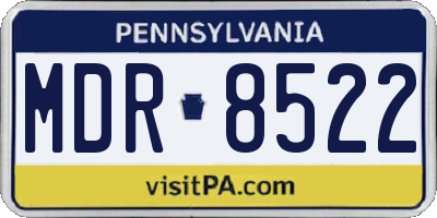 PA license plate MDR8522