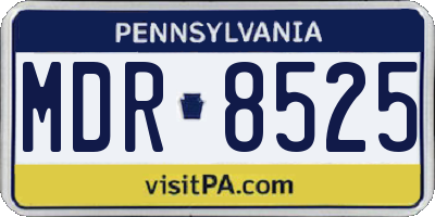 PA license plate MDR8525