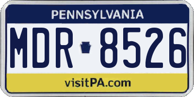 PA license plate MDR8526