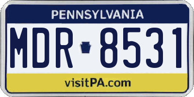 PA license plate MDR8531