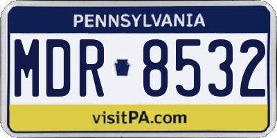 PA license plate MDR8532