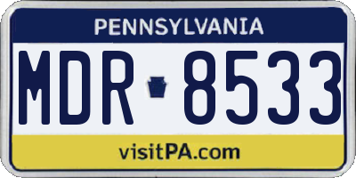 PA license plate MDR8533