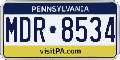 PA license plate MDR8534