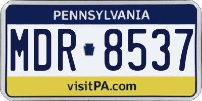 PA license plate MDR8537