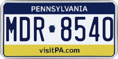 PA license plate MDR8540