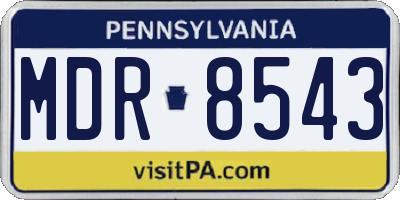PA license plate MDR8543