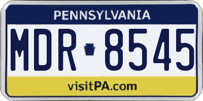 PA license plate MDR8545