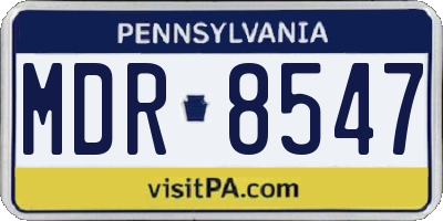PA license plate MDR8547