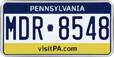 PA license plate MDR8548