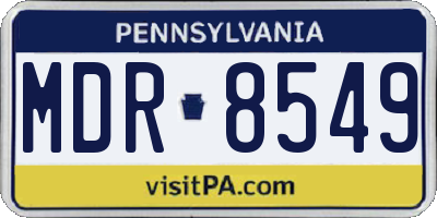PA license plate MDR8549