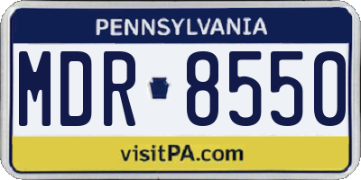 PA license plate MDR8550