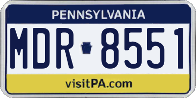 PA license plate MDR8551