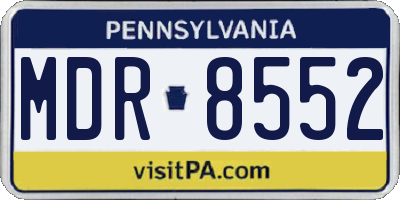 PA license plate MDR8552