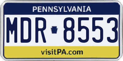 PA license plate MDR8553
