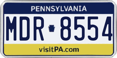PA license plate MDR8554