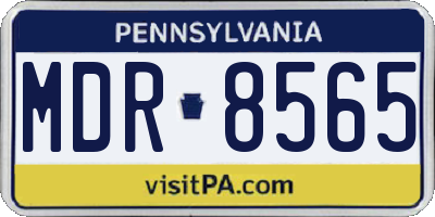 PA license plate MDR8565