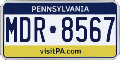 PA license plate MDR8567