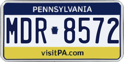 PA license plate MDR8572