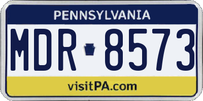 PA license plate MDR8573