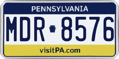 PA license plate MDR8576