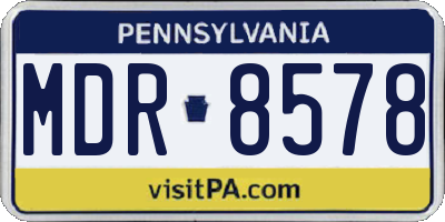 PA license plate MDR8578