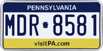 PA license plate MDR8581
