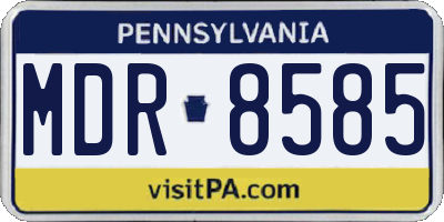 PA license plate MDR8585
