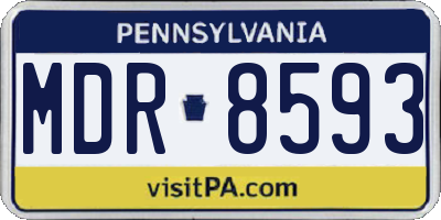 PA license plate MDR8593