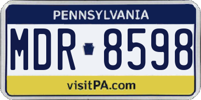 PA license plate MDR8598