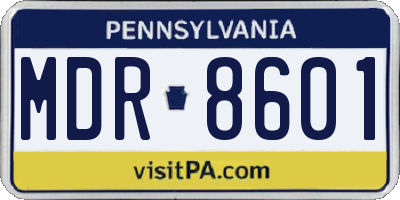 PA license plate MDR8601
