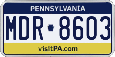 PA license plate MDR8603