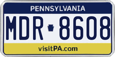 PA license plate MDR8608