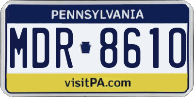 PA license plate MDR8610