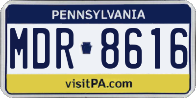PA license plate MDR8616