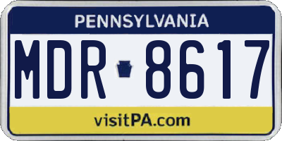 PA license plate MDR8617