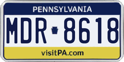 PA license plate MDR8618