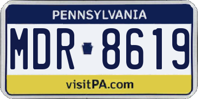 PA license plate MDR8619
