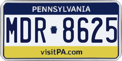 PA license plate MDR8625